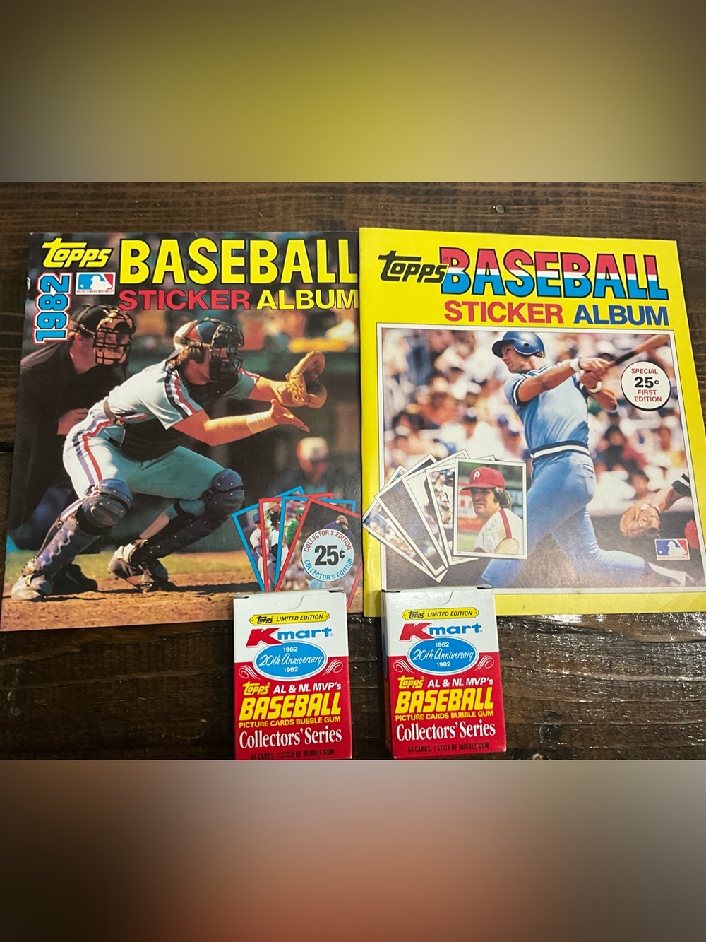 Vintage Lot of 4 Assorted Topps Baseball Cards and Sticker Albums 1980s